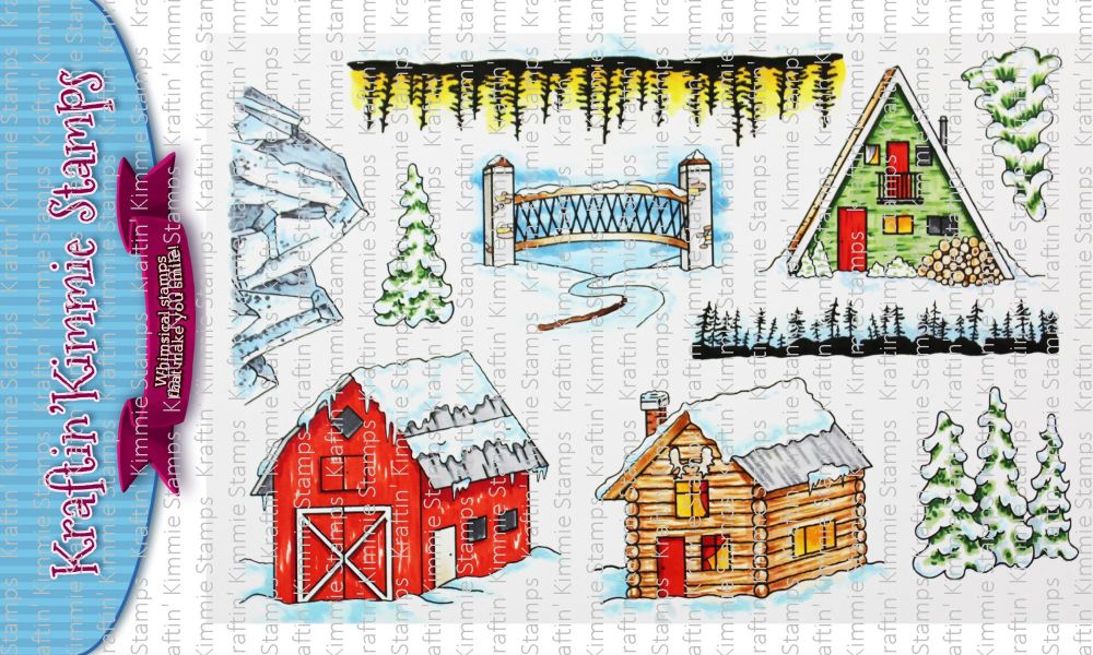 Kraftin' Kimmie - Winter Scenery! clear stamp set