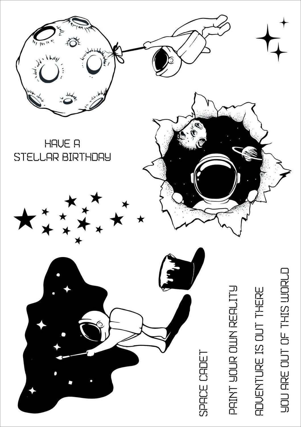 Space Cadet stamps - Funky Fossil