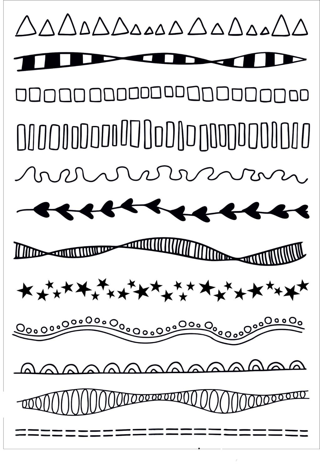 Doodle borders A5 stamps - Funky Fossil