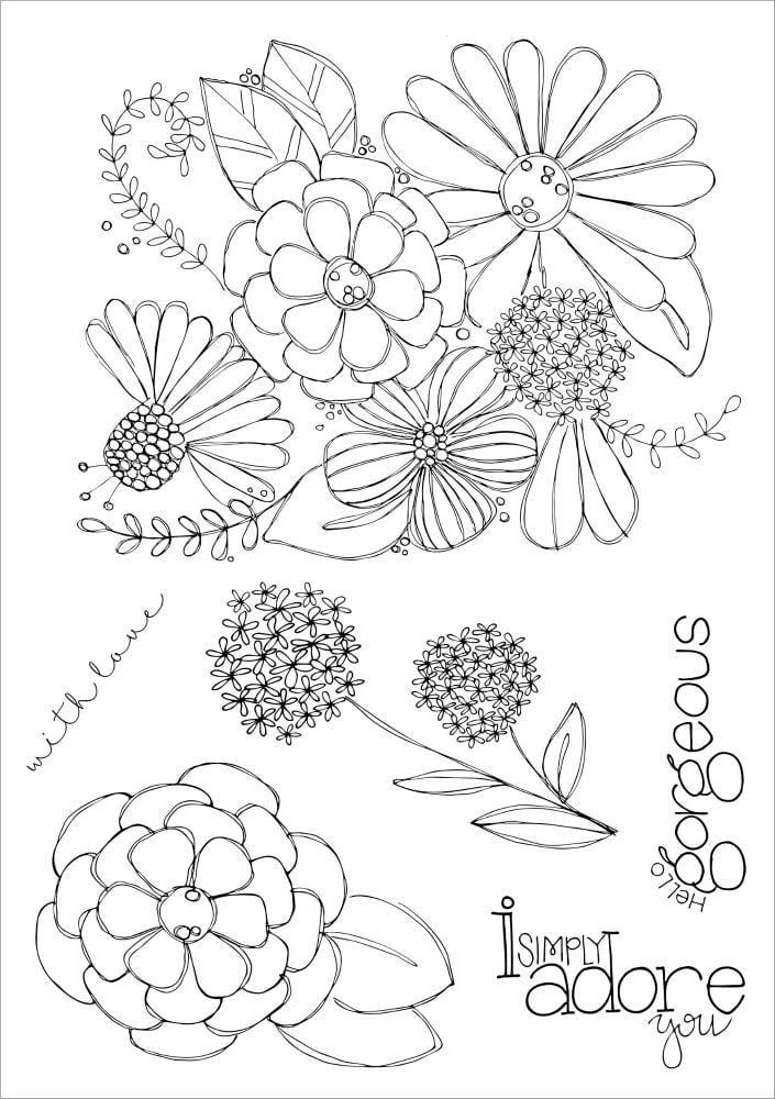 Hello Gorgeous A5 stamps - Funky Fossil