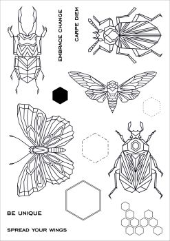 Geo bugs A5 stamps - Funky Fossil