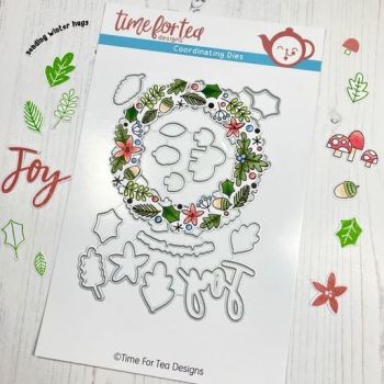 Time For Tea - A5 Winter Wishes Wreath Coordinating Dies