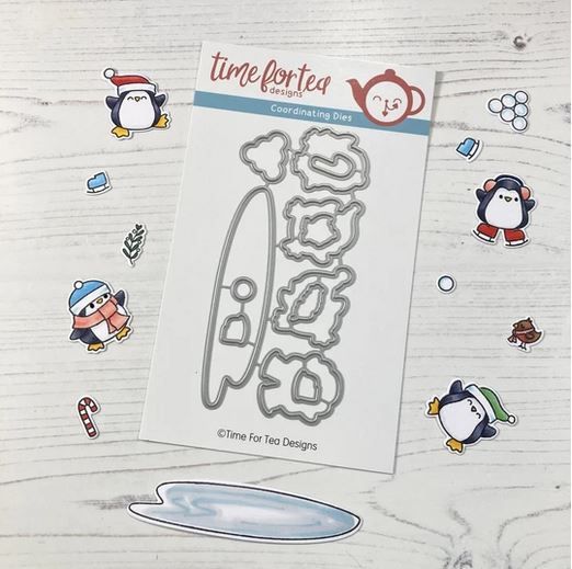 ***NEW*** Time For Tea - Skating By Penguins Coordinating Die set
