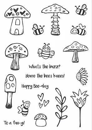 Bees Knees A5 stamps - Funky Fossil