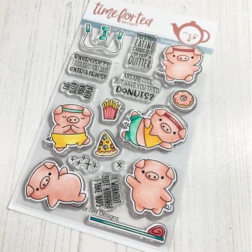 ***NEW*** Time For Tea - Workout Pigs Clear Stamp Set