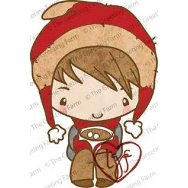 Beanie Ian red rubber stamp - The Greeting Farm