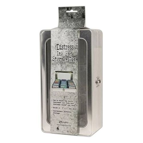 Ranger Tim Holtz Distress Ink Pad Storage Tin – Holds (15) 3″ x 3″ Ink Pads