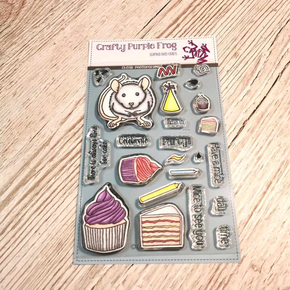 ****NEW**** Party Mouse Stamp Set - Crafty Purple Frog