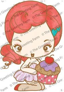 Cheeky sweet red rubber Anya stamp - The Greeting Farm