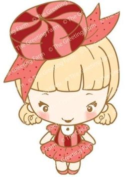 Love Peppermint red rubber Anya stamp - The Greeting Farm