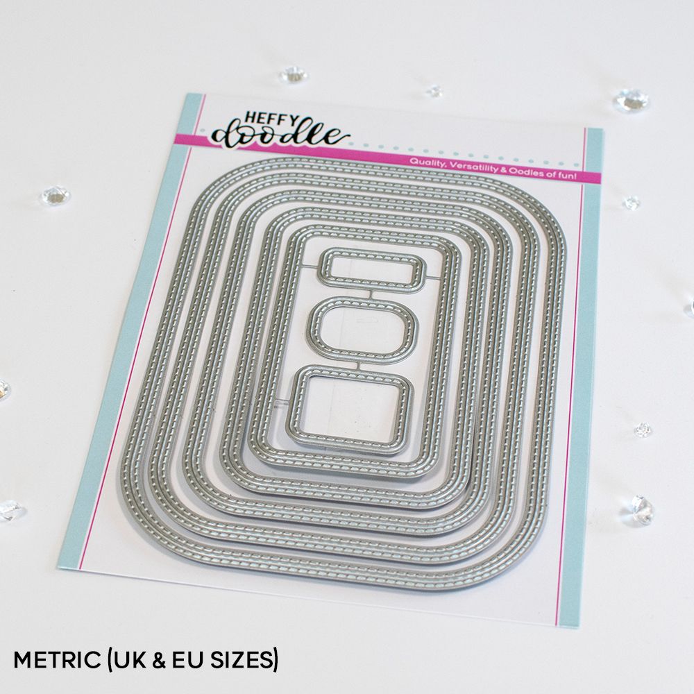 Heffy Doodle - Stitched Rounded Metric Rectangle die set