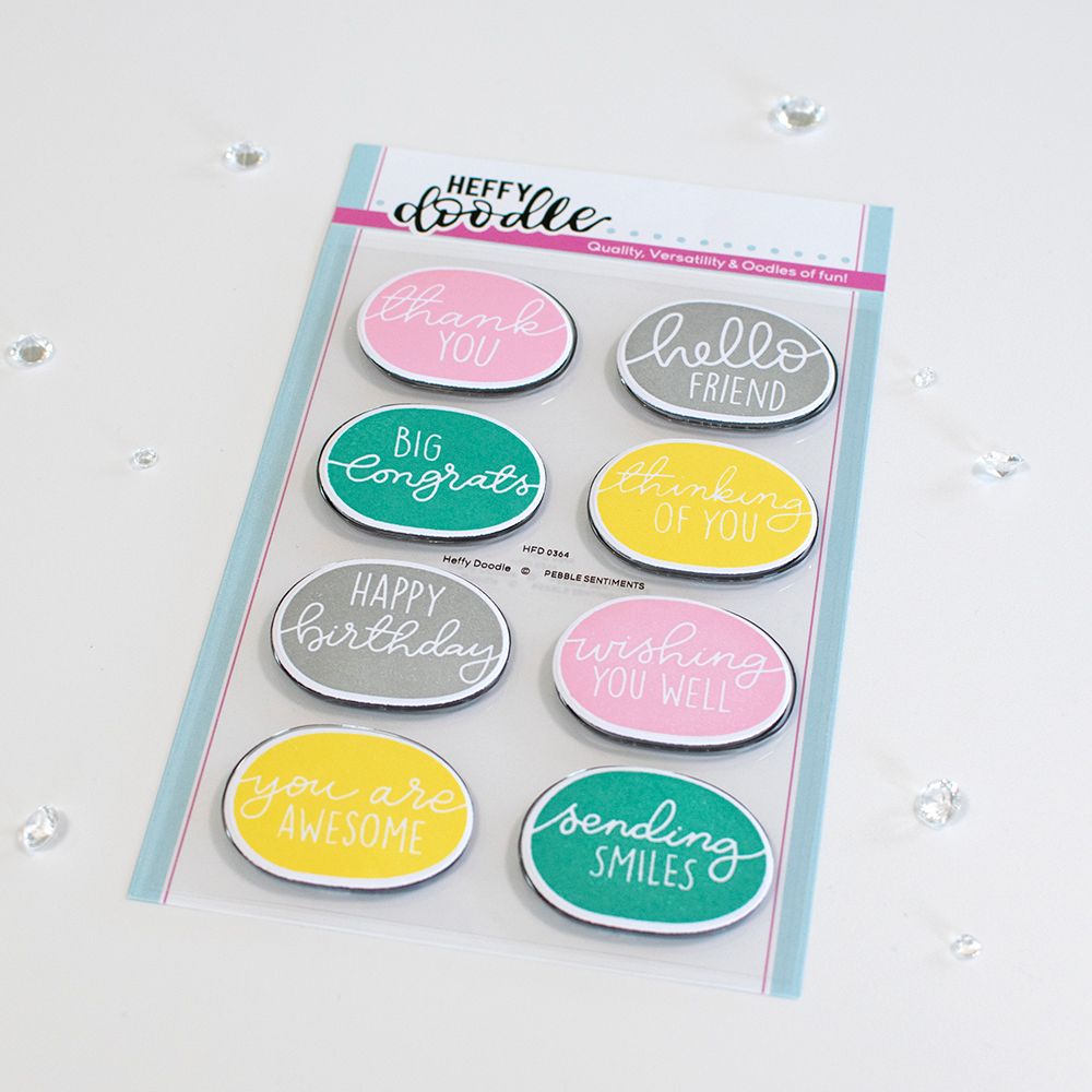 ***NEW*** Heffy Doodle - Pebble Sentiments clear stamps