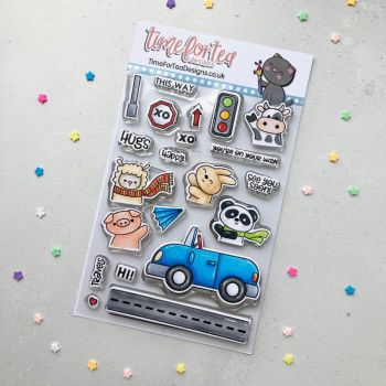 ****NEW**** Time For Tea - Car Critters clear stamp set