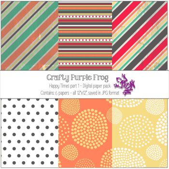 Happy Times pack 2 - Digital paper set - Crafty Purple Frog