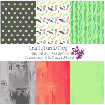 Happy Times pack 1 - Digital paper set - Crafty Purple Frog