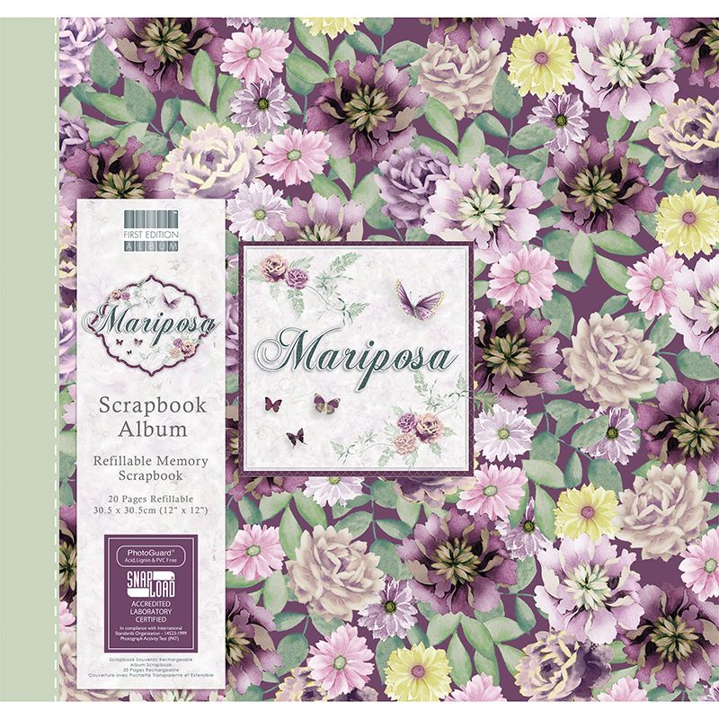 First Editions Mariposa flowers 12x12 scrapbook Album 