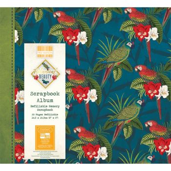 First Editions Botanical Beauty Parrots 8x8 scrapbook Album 