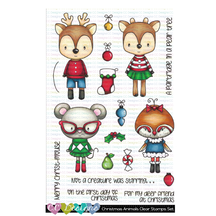 C.C. Designs - Christmas Animals Clear Stamp Set