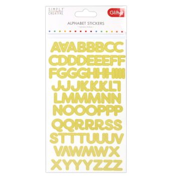 Simply Creative Glitter Alphabet Stickers - Gold