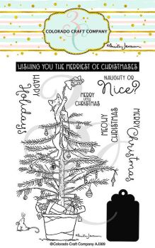 Colorado Craft Company ~ Anita Jeram ~ Christmas Tree Cat clear stamp set