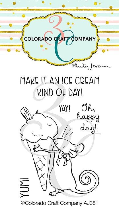 Colorado Craft Company ~ Anita Jeram ~ Ice Cream Day Mini clear stamp set