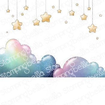 Stamping Bella - Bundle girl STARS AND CLOUDS BACKDROP