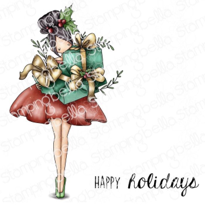 ****PRE-ORDER**** Stamping Bella - CURVY GIRL WITH HOLIDAY GIFTS