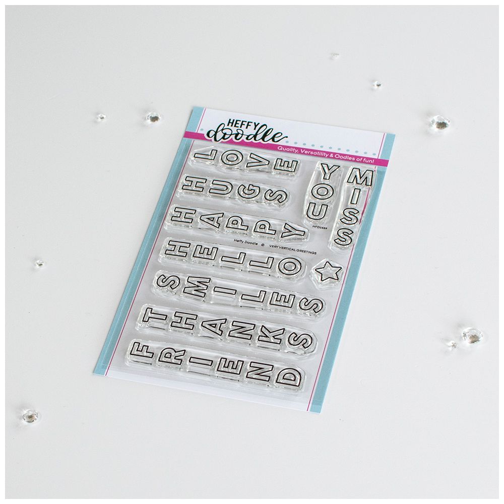 ***NEW*** Heffy Doodle - Very Vertical Greetings clear stamps