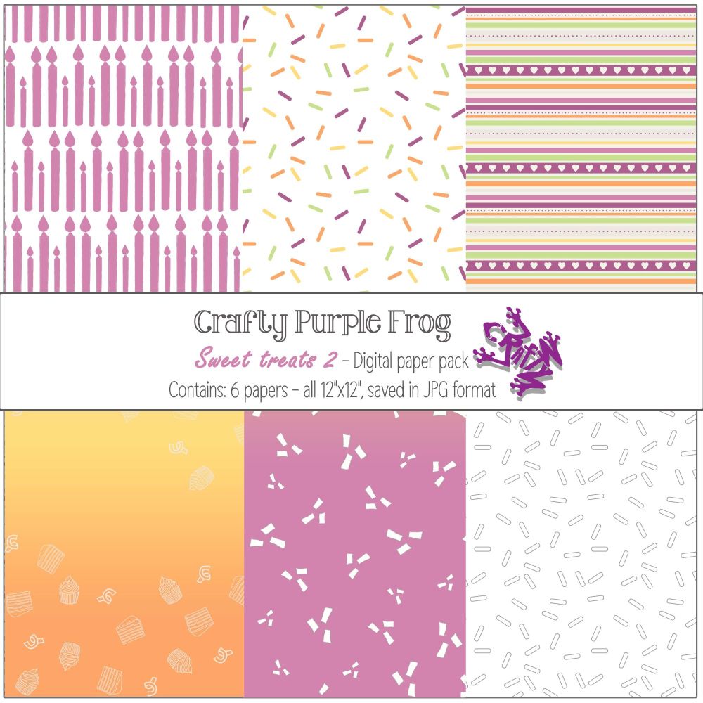 Sweet Treats pack 2 - Digital paper set - Crafty Purple Frog