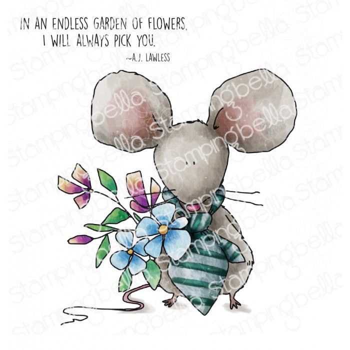 ****NEW**** Stamping Bella - MOUSE BOUQUET RUBBER STAMP