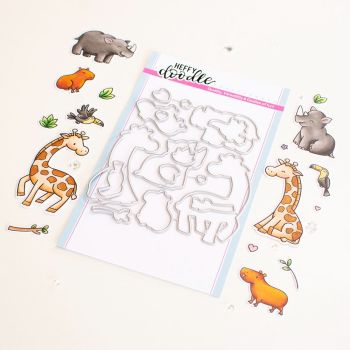 Heffy Doodle - Two By Two Safari Animals Die set