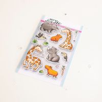 Heffy Doodle - Two By Two Safari Animals clear stamps