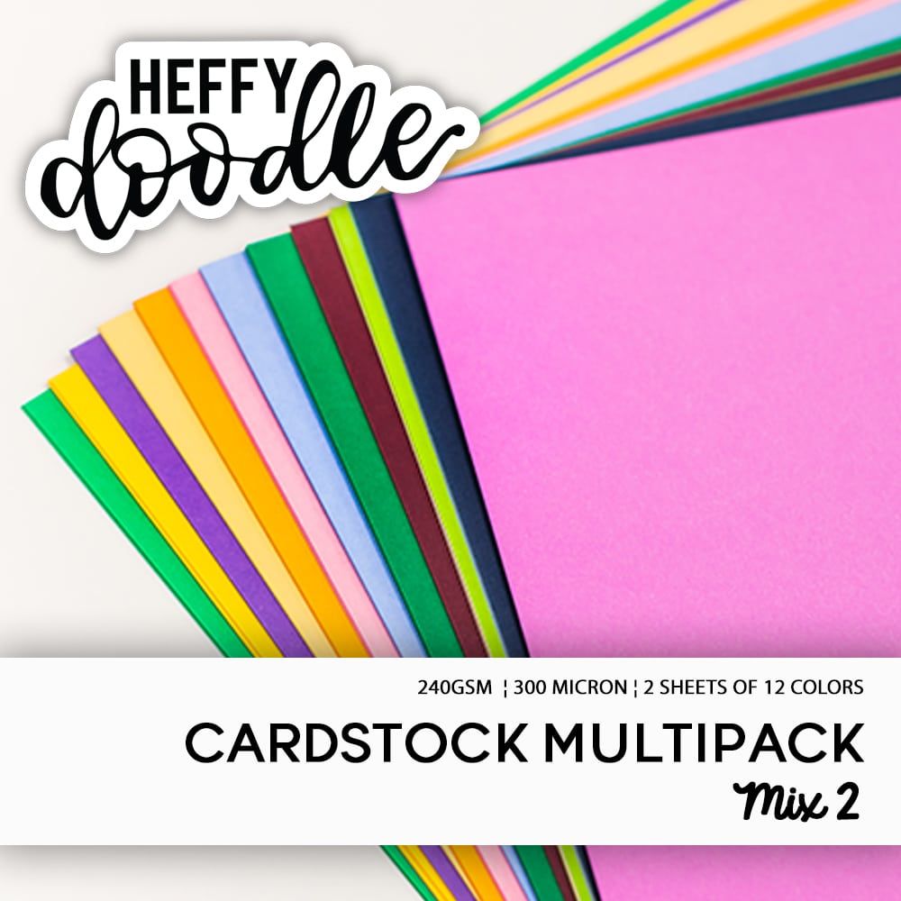 Heffy Doodle - MultiPack Coloured Card - Mix 2
