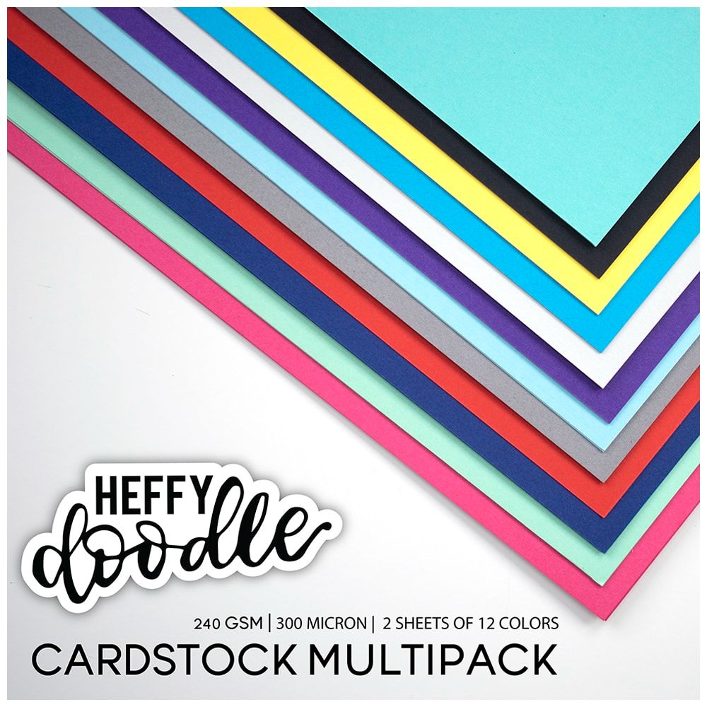 Heffy Doodle - Multipack 8.5" x 11" coloured cardstock (2 sheets of 12 colours)