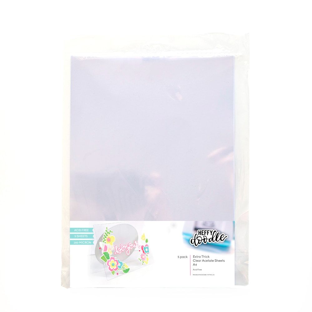 Heffy Doodle - Extra Thick Clear Acetate (A4) - 5 pack