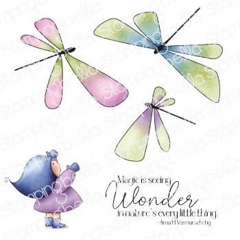 Stamping Bella - BUNDLE GIRL WITH DRAGONFLIES RUBBER STAMP