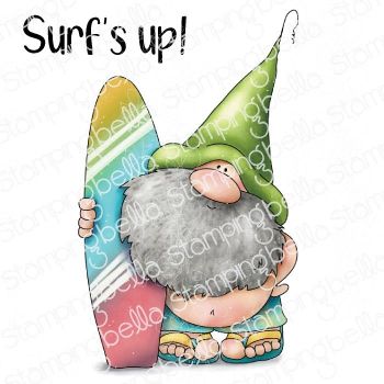 Stamping Bella - Gnomes - GNOME WITH A SURFBOARD