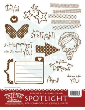 Spotlight red rubber stamp - The Greeting Farm