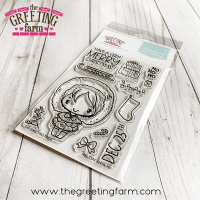 Holiday Anya 10 clear stamp set - The Greeting Farm