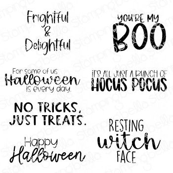 Stamping Bella - SENTIMENT SET  FRIGHTFUL AND DELIGHTFUL (INCLUDES 7 STAMPS)