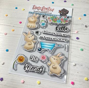 Time For Tea - Blooming Bunnies clear stamp set