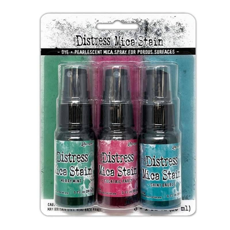 Distress Mica Stains Holiday Set 4 (Includes Merry Mint Cocktail Party & Shiny Bauble)