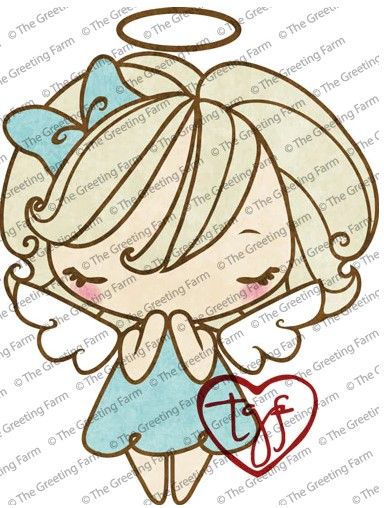 Angel Anya red rubber stamp - The Greeting Farm