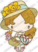 Garden Anya red rubber stamp - The Greeting Farm