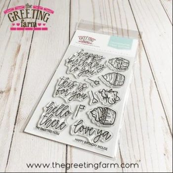 Happy Birthday Mouse clear stamp set - The Greeting Farm
