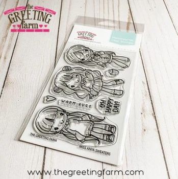 Miss Anya Sweaters clear stamp set - The Greeting Farm