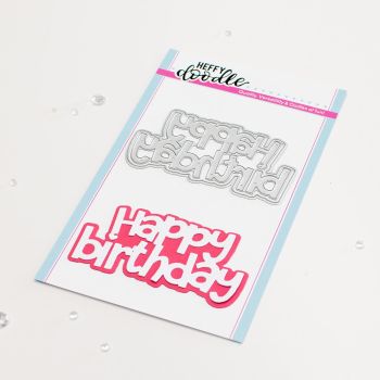 Heffy Doodle -  Happy Birthday Jumbo Sentiment Dies