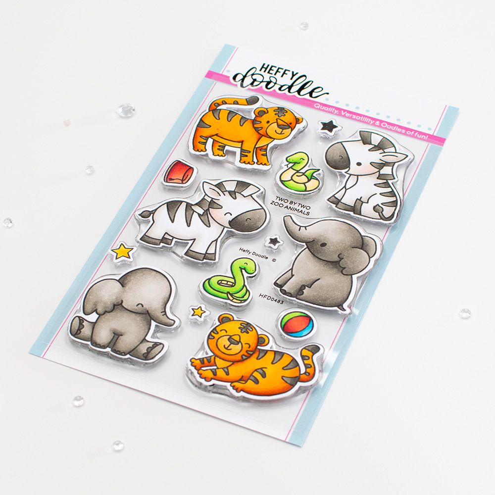 ***NEW*** Heffy Doodle -  Two By Two Zoo Animals clear stamps