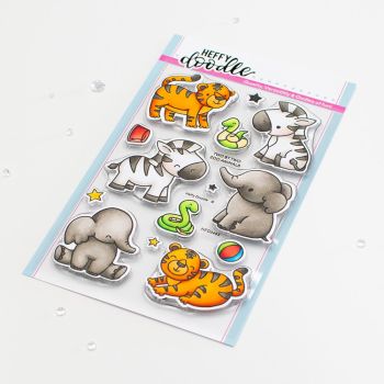 Heffy Doodle - Two By Two Zoo Animals clear stamps