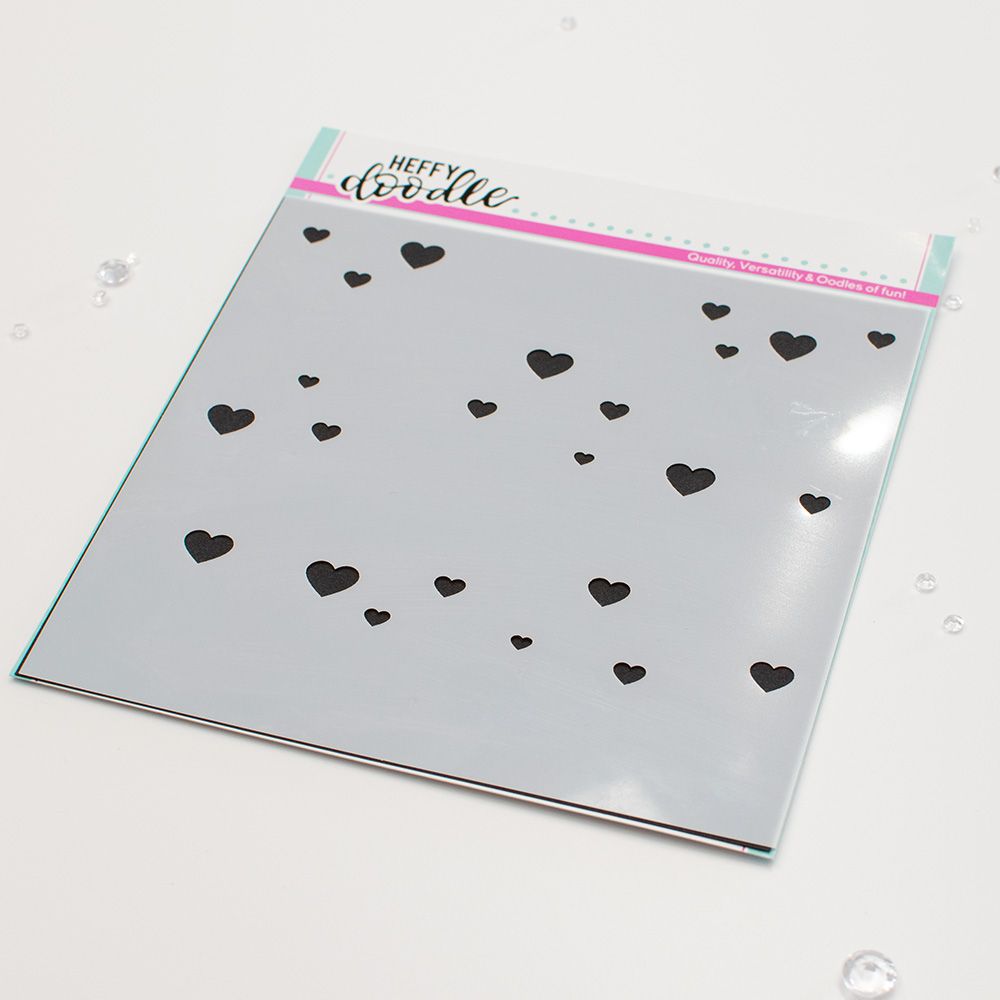 ***NEW*** Heffy Doodle - Layering Hearts Stripes stencil
